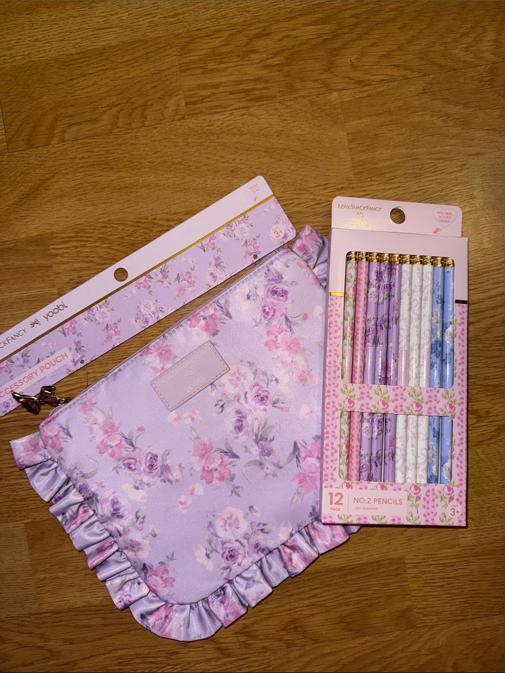 NWT LoveShackFancy x Yoobi x Target - Pouch and Pencil Set
